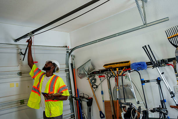 Professional Garage Door technician working in Freeport, IL